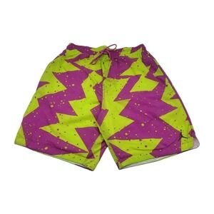 Nike Air Jordan Jumpman Poolside Shorts In A Fuchsia Pink And Cyber Green Size L